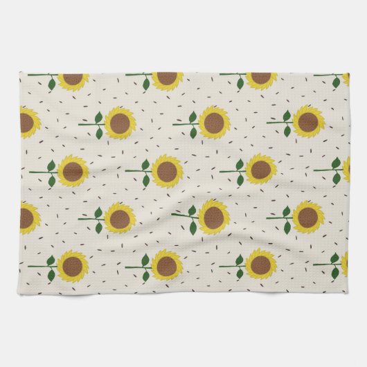 Linge De Cuisine Cheerful Sunflower Pattern Dishtowel (Horizontal)