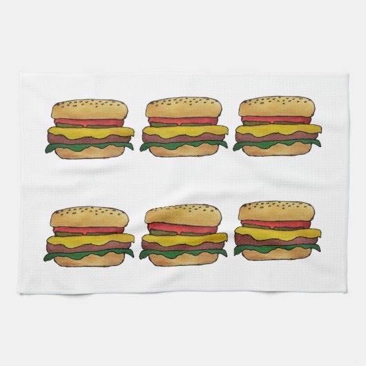 Linge De Cuisine Cheeseburger Kitchen Towel (Horizontal)