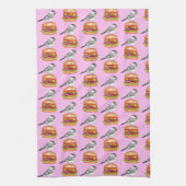 Linge De Cuisine Cheeseburger Oiseau Noir Capped Chickadee Rose (Vertical)