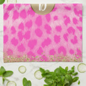 Linge De Cuisine Cheetah léopard rose Imprimer Parties scintillant  (Plié)