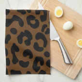 Linge De Cuisine Cheetah Motif imprimé noir Brown (Quart Plié)