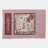 Linge De Cuisine Chef Barbecue Rouge En vichy Vérifier Personnalisé (Horizontal)
