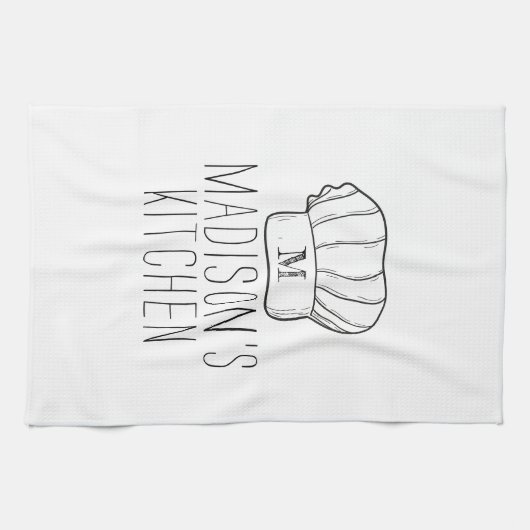 Linge De Cuisine Chef cuisinier moderne Casquette Monogramme Simple (Horizontal)