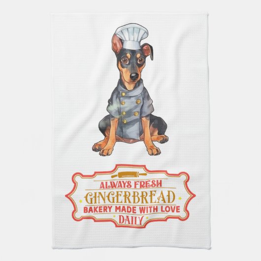 Linge De Cuisine Chef Doberman Pinscher Cuisine pain d'épices (Vertical)