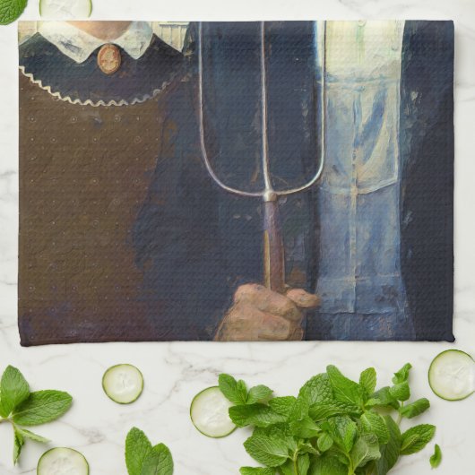 Linge De Cuisine Chef-d'oeuvre de peinture à l'huile gothique améri (Plié)