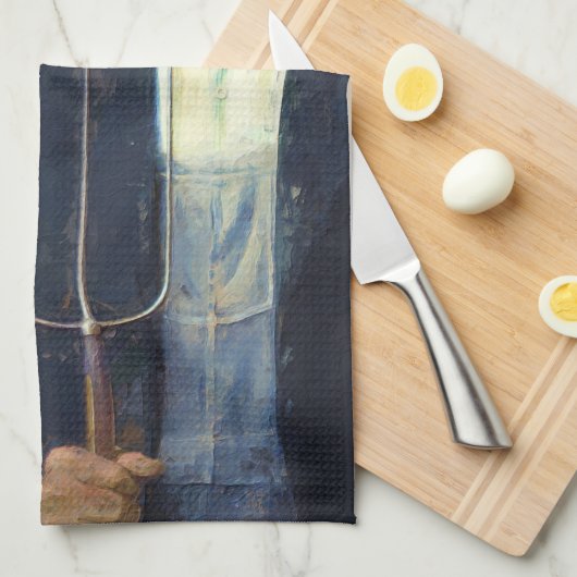 Linge De Cuisine Chef-d'oeuvre de peinture à l'huile gothique améri (Quart Plié)