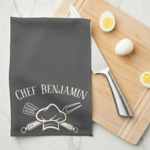 Linge De Cuisine Chef masculin Nom personnalisé Cuisine barbecue ta