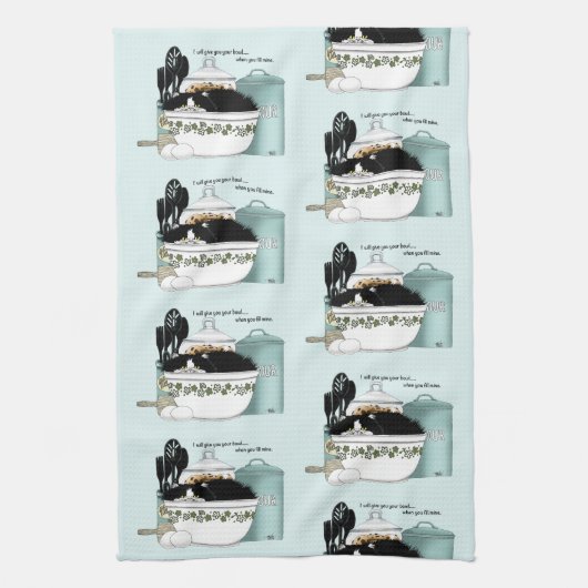 Linge De Cuisine Chef pâtissier Chat Bleu (Vertical)