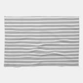 Linge De Cuisine Chef Rayure Blanche Grise (Horizontal)