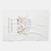 Linge De Cuisine Chef rose pâle Casquette Restauration Floral Rolle (Horizontal)