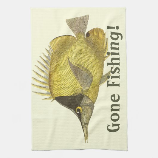 Linge De Cuisine Chelmon Tropical Jaune Longirostris, Poisson Vinta (Vertical)