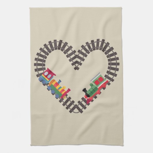 Linge De Cuisine Chemin de fer du jour de Valentines Coeur (Vertical)