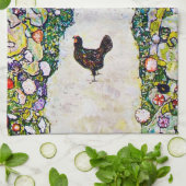 Linge De Cuisine Chemin de jardin avec poulets, Gustav Klimt (Plié)