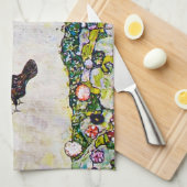 Linge De Cuisine Chemin de jardin avec poulets, Gustav Klimt (Quart Plié)