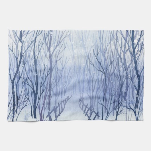 Linge De Cuisine Chemin de neige dans les bois (Horizontal)