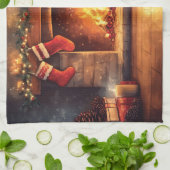 Linge De Cuisine Cheminée douillette avec jarretelles (Plié)