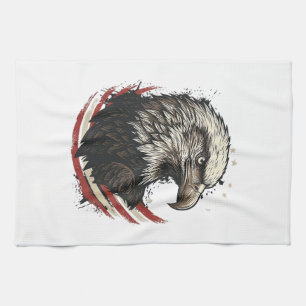 Linge De Cuisine Chemise à motif de gravure patriotique d'aigle cha