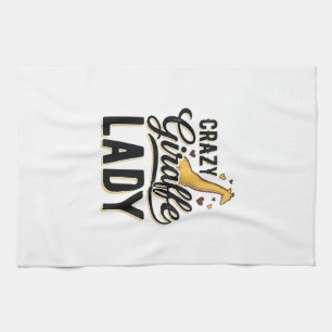 Linge De Cuisine Chemise à motif de gravure vintage Crazy Giraffe L