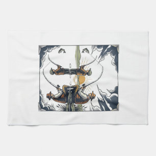 Linge De Cuisine Chemise avec gravure vintage père et enfant pêche