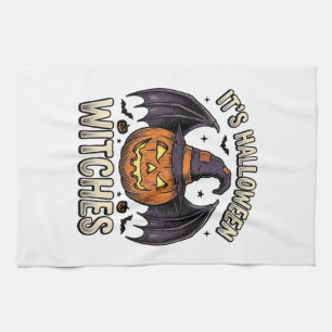 Linge De Cuisine Chemise Chauve-Souris Vintage Citrouille Sorcière