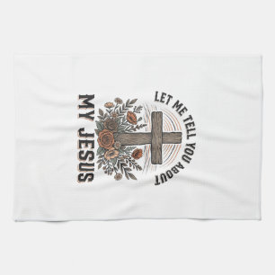 Linge De Cuisine Chemise chrétienne vintage My Jesus à croix floral