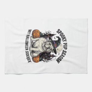Linge De Cuisine Chemise de Bulldog Halloween Chien Sorcière Mignon