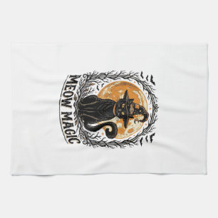 Linge De Cuisine Chemise de chat sorcière Design de lune Halloween