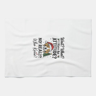 Linge De Cuisine Chemise de gravure vintage d'attitude de chien de