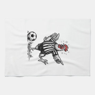 Linge De Cuisine Chemise de gravure vintage de football de poulet d