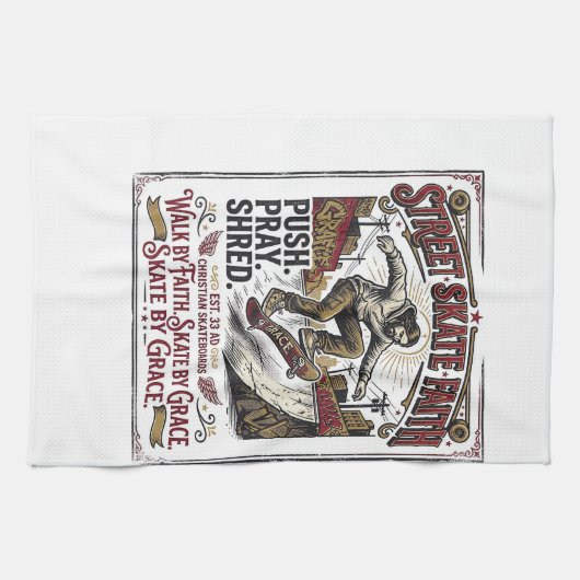 Linge De Cuisine Chemise de skate longboard Jésus chrétien (Horizontal)