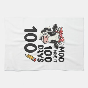 Linge De Cuisine Chemise de vache 100 jours Gravure vintage design