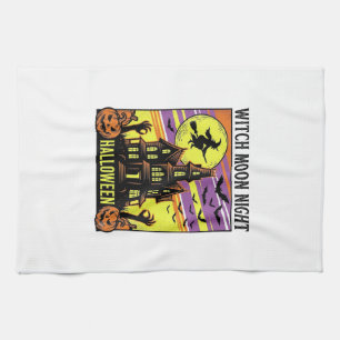 Linge De Cuisine Chemise Halloween Sorcière Vintage Maison Hantée N