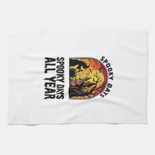 Linge De Cuisine Chemise Halloween Vintage Maison de Sorcière Lune
