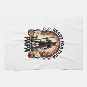 Linge De Cuisine Chemise Papa Halloween Vintage Cimetière Coucher d