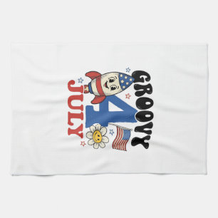 Linge De Cuisine Chemise patriotique de fusée Groovy 4 juillet Desi