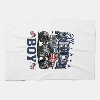 Linge De Cuisine Chemise Patriotique Vintage Camion Monstre Garçon