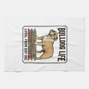 Linge De Cuisine Chemise pour amateur de Bouledogue Art de chien gr