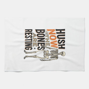 Linge De Cuisine Chemise squelette drôle, gravure Halloween Hush No