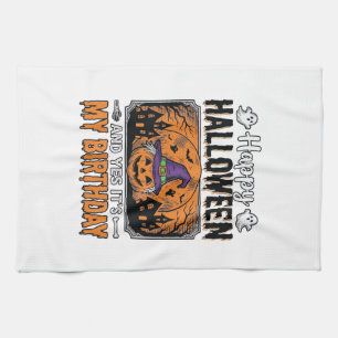 Linge De Cuisine Chemise Vintage Citrouille Sorcière Anniversaire H