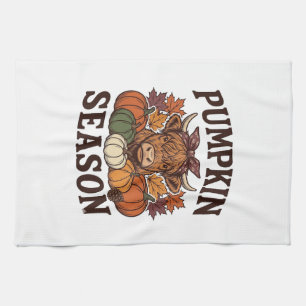 Linge De Cuisine Chemise vintage de saison de citrouille de vache h