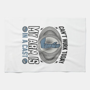 Linge De Cuisine Chemise vintage drôle avec plâtre de bras cassé De