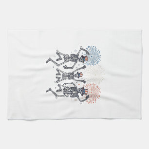 Linge De Cuisine Chemise Vintage Feux d'Artifice Squelette Dansant