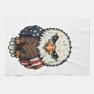 Linge De Cuisine Chemise vintage gravée avec un aigle bébé patrioti