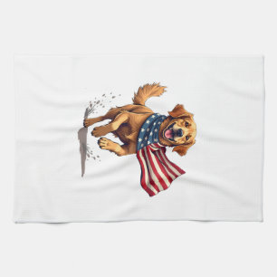 Linge De Cuisine Chemise vintage gravée Freedom Golden Retriever