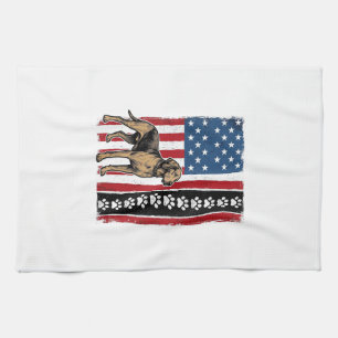 Linge De Cuisine Chemise vintage patriotique empreinte de patte de
