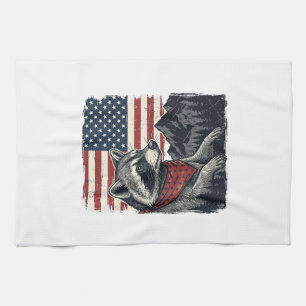 Linge De Cuisine Chemise vintage patriotique Raccoon Mountain Flag 