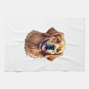Linge De Cuisine Chemise vintage visage de Golden Retriever patriot