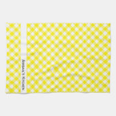 Linge De Cuisine Chèque de bison jaune vif En vichy (Horizontal)