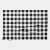 Linge De Cuisine Chèque de bison noir et blanc (Horizontal)