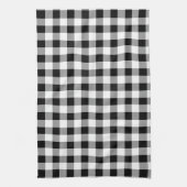 Linge De Cuisine Chèque de bison noir et blanc (Vertical)